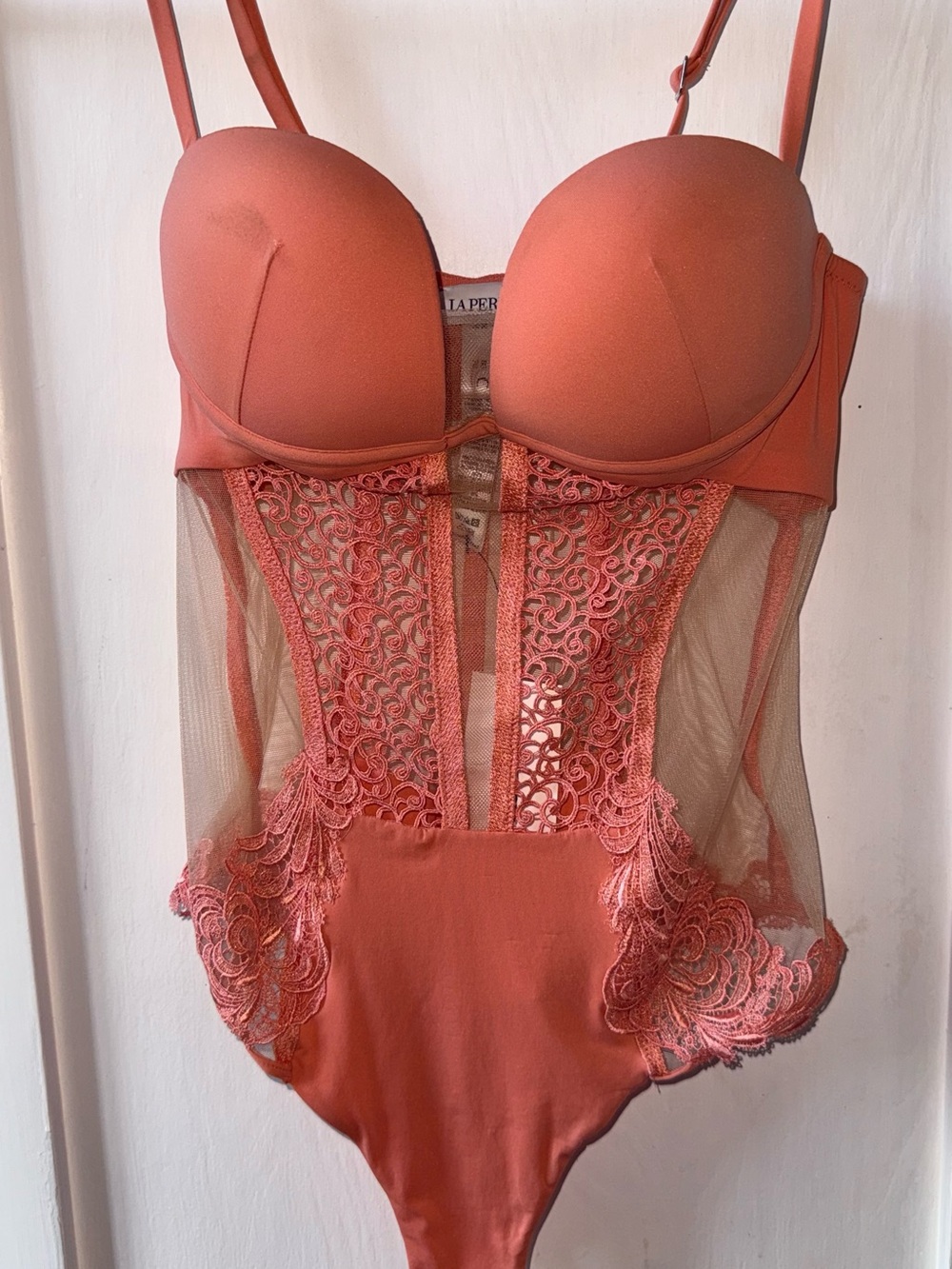 La Perla Coral Lace & Mesh Bodysuit